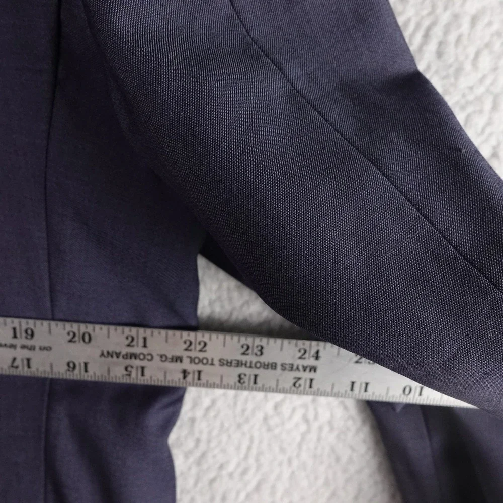 John Varvatos USA Mens 44R 100% Wool 2 Button Suit Navy Blue Made in Canada